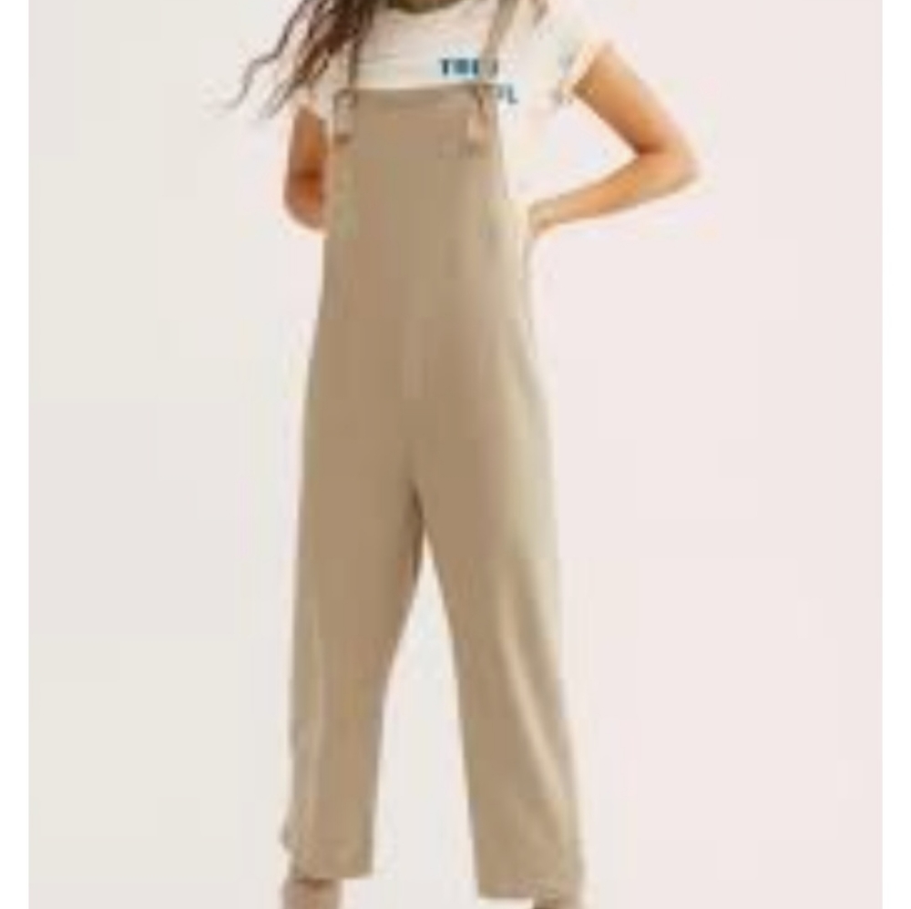 Free People Beach Lucy Dungarees in Grey size L